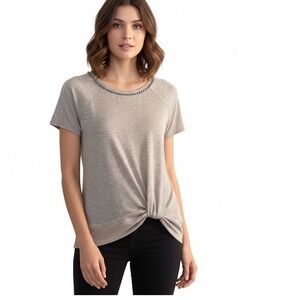 Juicy Couture Rhinestone Neck Knot Front Tee Medium Coquette Soft Girl Aesthetic